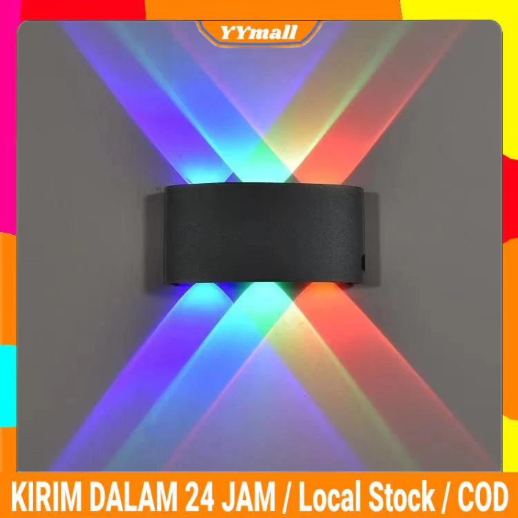 【COD】12leds Lampu Dinding Led Lampu warna-warni Outdoor Minimalis Hias Taman Lampu Tembok Anti Air L