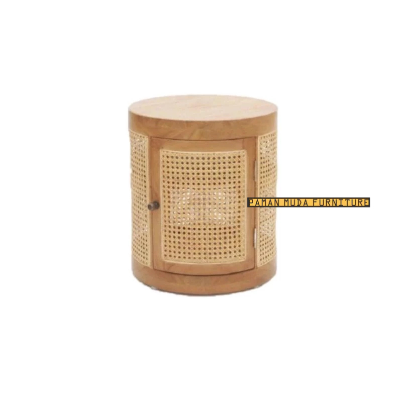 PROMO NAKAS PENYIMPANAN KAYU JATI MIX ROTAN | NAKAS JATI KOMBiNASI ROTAN UNIK Paman Muda Furniture