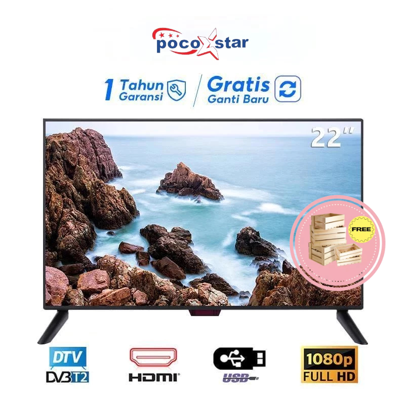 POCOSTAR TV Digital TV 21/22 inch TV LED Full HD Televisi
