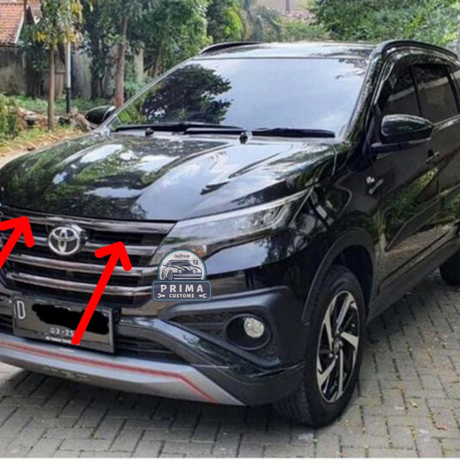 LIST GRILL BEMPER DEPAN ATAS ALL NEW RUSH BLACK CHROME