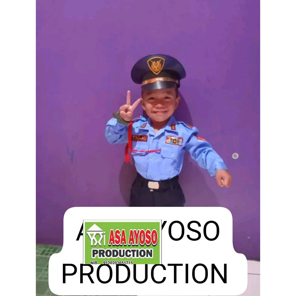 GROSSIR/RESSELER-BAJU Seragam Karnaval Anak Tk Profesi TNI ANGKATAN UDARA INDONESIA Lengkap Atribut