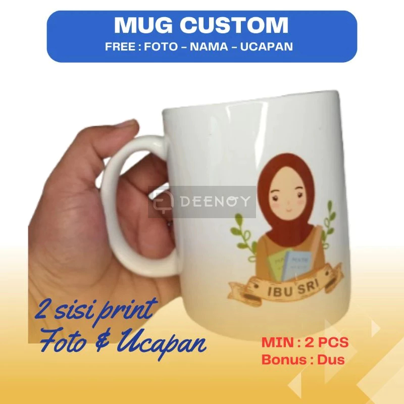 MUG CUSTOM NAMA / MUG HADIAH / MUG SOUVENIR / MUG GELAS CUSTOM / MUG HARI GURU / MUG FOTO NAMA / MUG