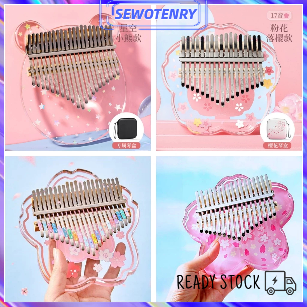 【COD】Kalimba 17/21 keys Acrylic Thumb Piano Kecapi jari Kalimba instrumen / Kalimba Alat Musik 17 ke