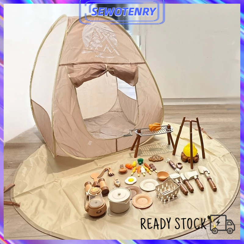 【COD】Mainan Kemping Set Anak Lengkap Dengan Alat Masak Masakan / Tenda Kemah Anak / Camping Set Pret