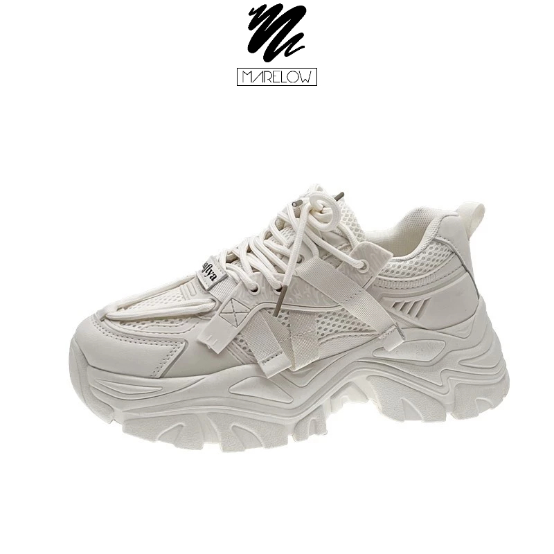 Marelow® Muni White - Sepatu Sneakers Sport Korean Style Fashion Wanita