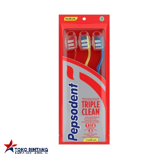 PEPSODENT TRIPLE CLEAN SIKAT GIGI ( MEDIUM )