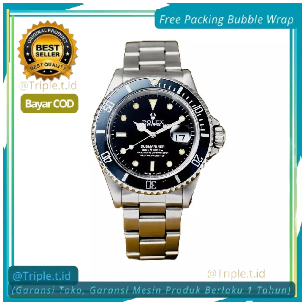 JAM PRIA ROLEX SUBMARINER MEWAH LENGKAP KOTAK JAM TANGAN PRIA MEWAH