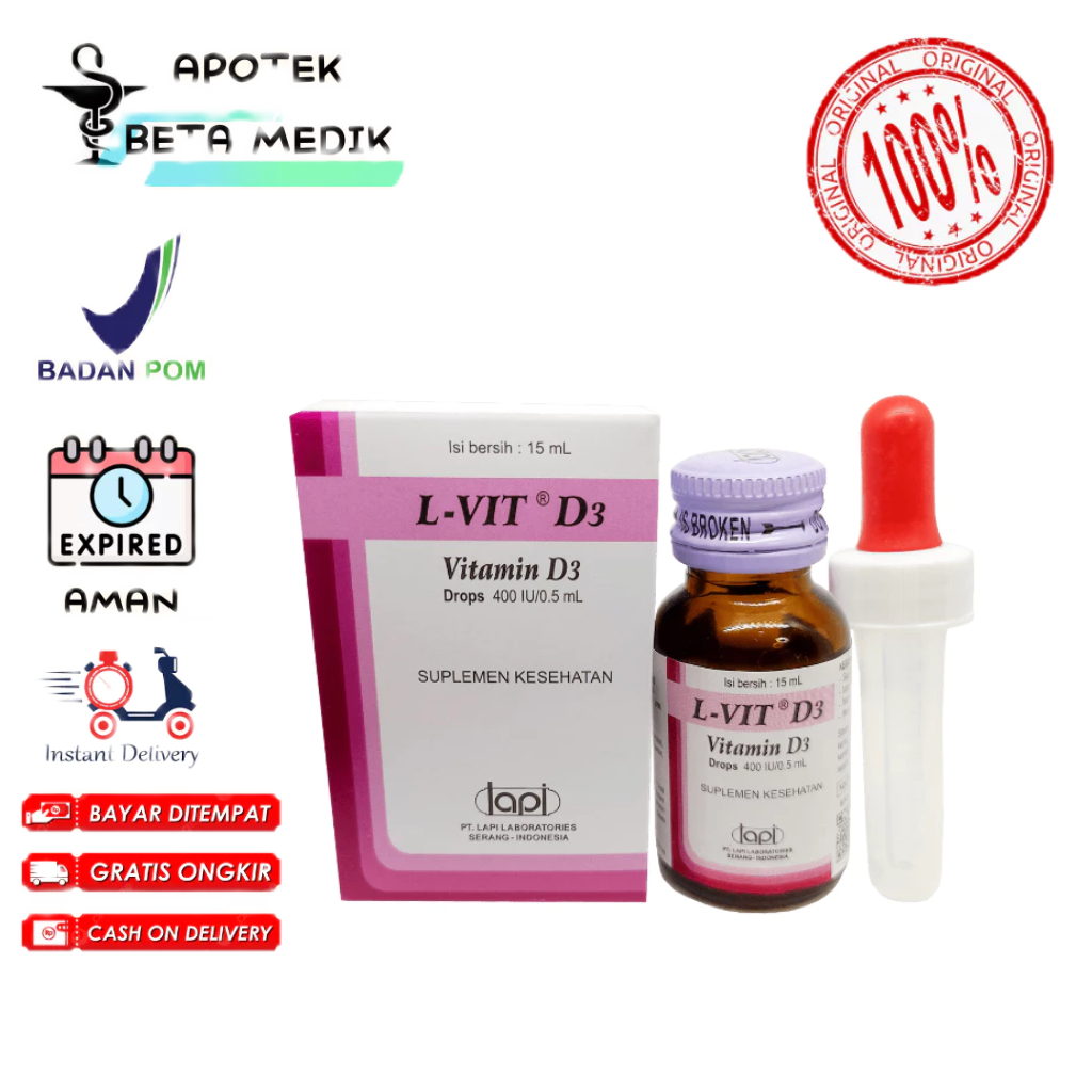 L-VIT D3 DROPS 15ML - Drop Vitamin D3 Bayi Anak LVIT L Vit