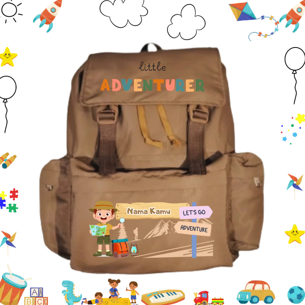 TAS RANSEL BACKPACK SEKOLAH SERIE ADVENTURE PETUALANGAN SHERINA / GRATIS SABLON NAMA