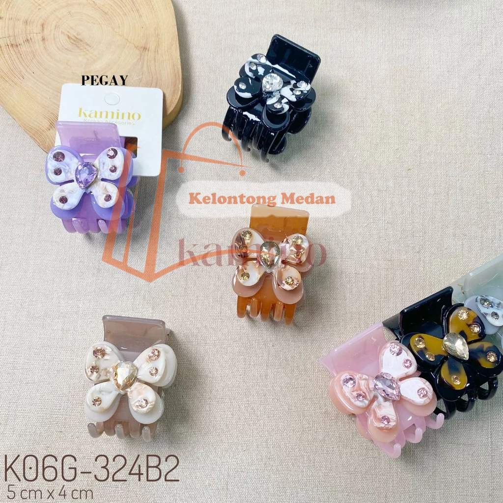 Jedai rambut kamino motif kupu kupu permata jedai premium jedai sedang jedai rambut anak dan dewasa 