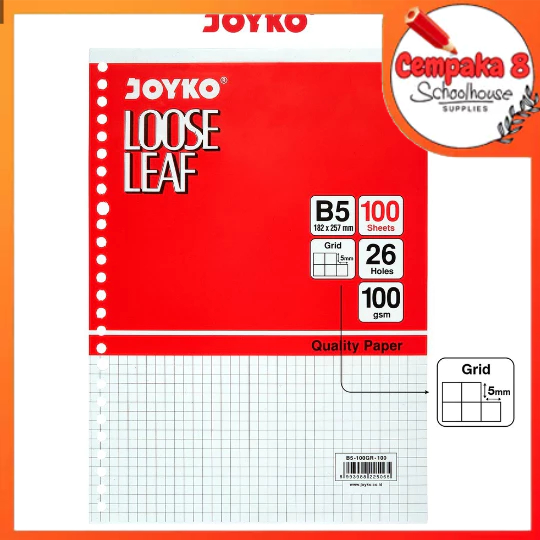 

Isi File Loose Leaf B5-100 GRID Kotak Joyko - UTI0430