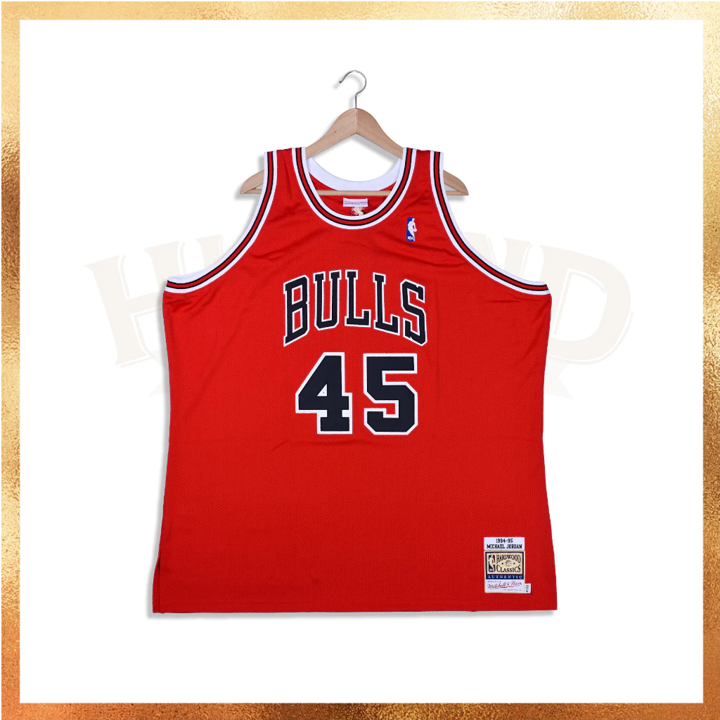 READY STOCK Jersey Pria Mitchell & Ness Chicago Bulls 94-95 Michael Jordan #45 Authentic Series 100%