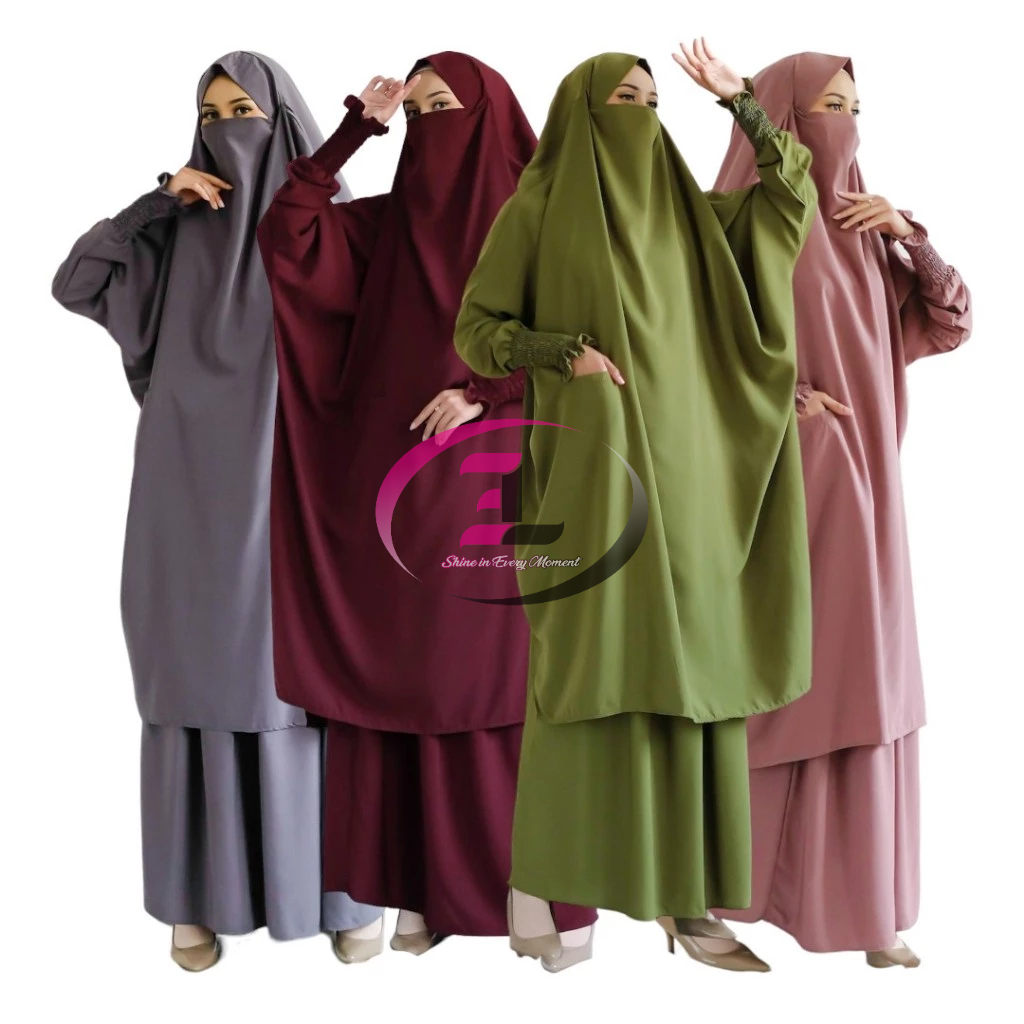 Elhafidz.id Mecca Haji Umroh Set French Khimar - Baju Setelan Rok Hijab Wolfis Premium