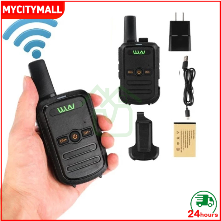 【COD】HT Walkie Talkie 2 Unit HT WLN UHF TwoWay WLN KD-C51 Handy Talky Mini Walkie Talkie jarak jauh 