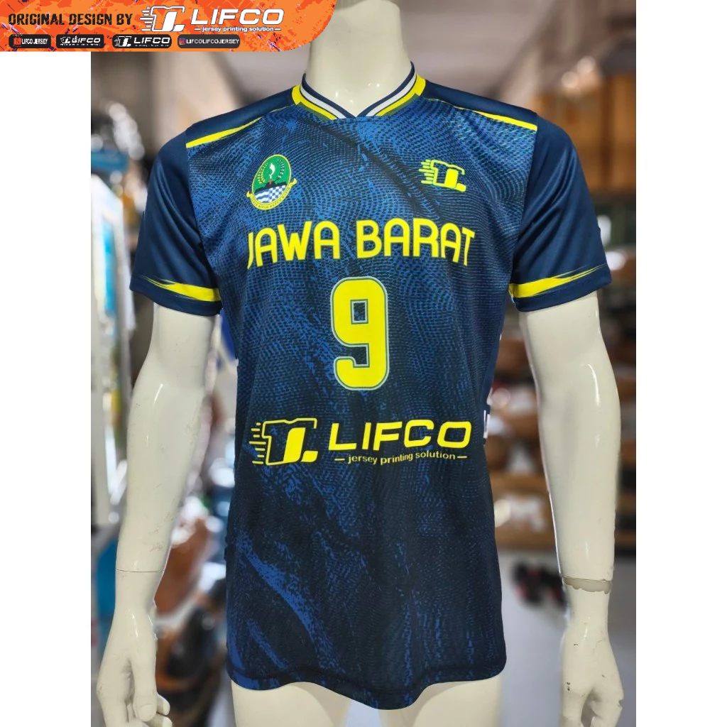 JERSEY VOLLEY BALL ORIGINAL LIFCO  -Jawa Barat -BIRU (TIDAK BISA REQUEST NAMA DAN NOMOR)