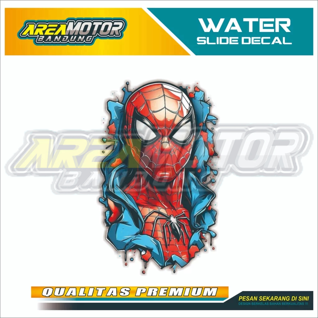TRANSPARAN WATER SLIDE DECAL SPIDERMAN / TRANSPARAN WATER SLIDE DECAL/WATER DECAL DESIGN RACING MOTO