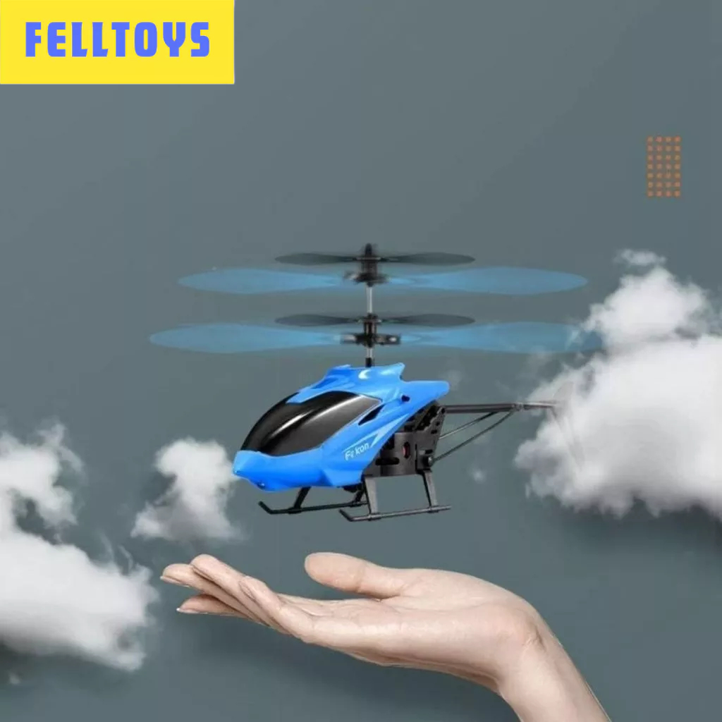 Mainan Helikopter Remote Control Anak | Mainan RC Sensor Tangan dengan Lampu Baterai Rechargeable