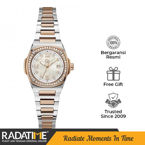 Jam Tangan Wanita Guess Collection Gc Coussin Shape Mini 100% Original -Rose Gold Z12003L1MF