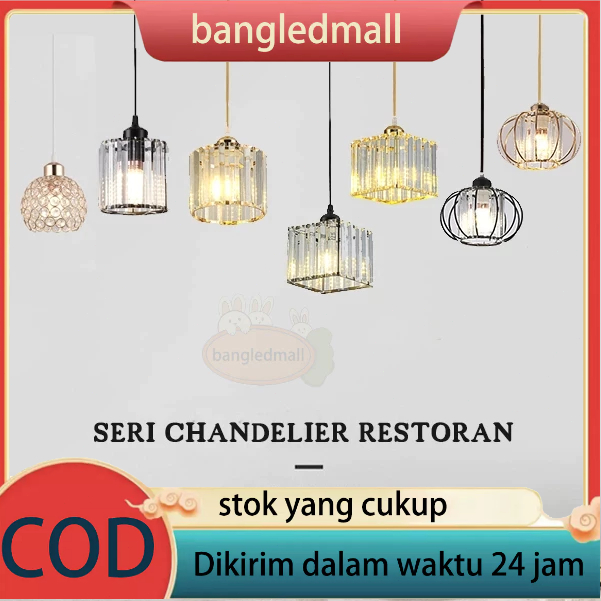 【Harga Minimum】Lampu Plafon Gantung Kristal Minimalis 2 Model (Kotak & Bulat) Lampu kristal plafon r