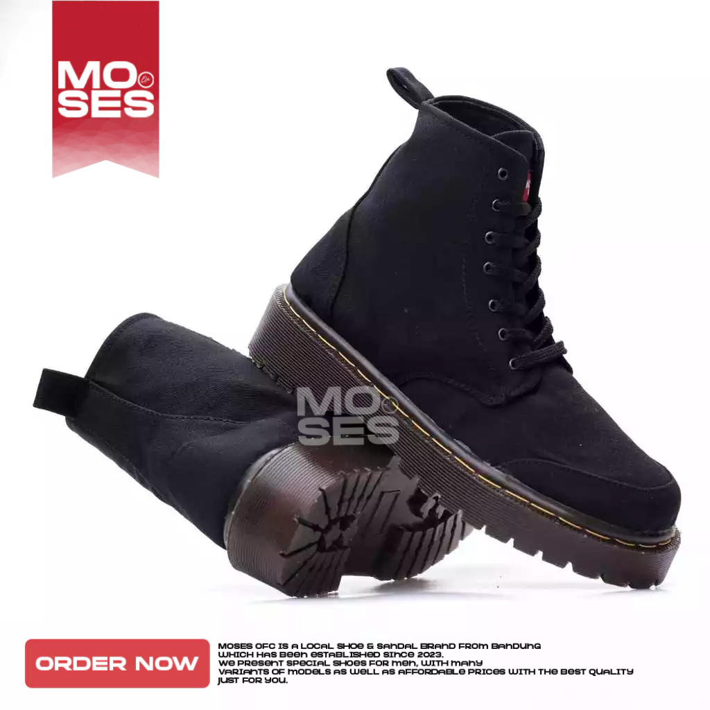 OFFICIAL MOSES SEPATU PANTOFEL FORMAL BOOTS DOCMART HAK TINGGI PRIA - WANITA