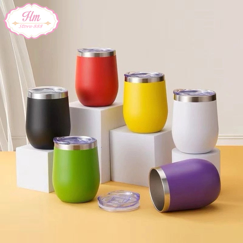 HM - Tumbler Gelas Cangkir Mug Kopi Stainless Steel Double Wall Anti Panas / Mug Egg tumbler