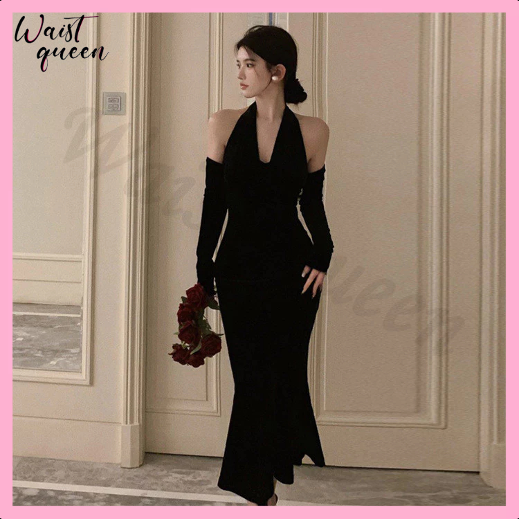 【WaistQueen.id】bridgerton black dress / black gatsby dress pesta wanita import princess dress party 
