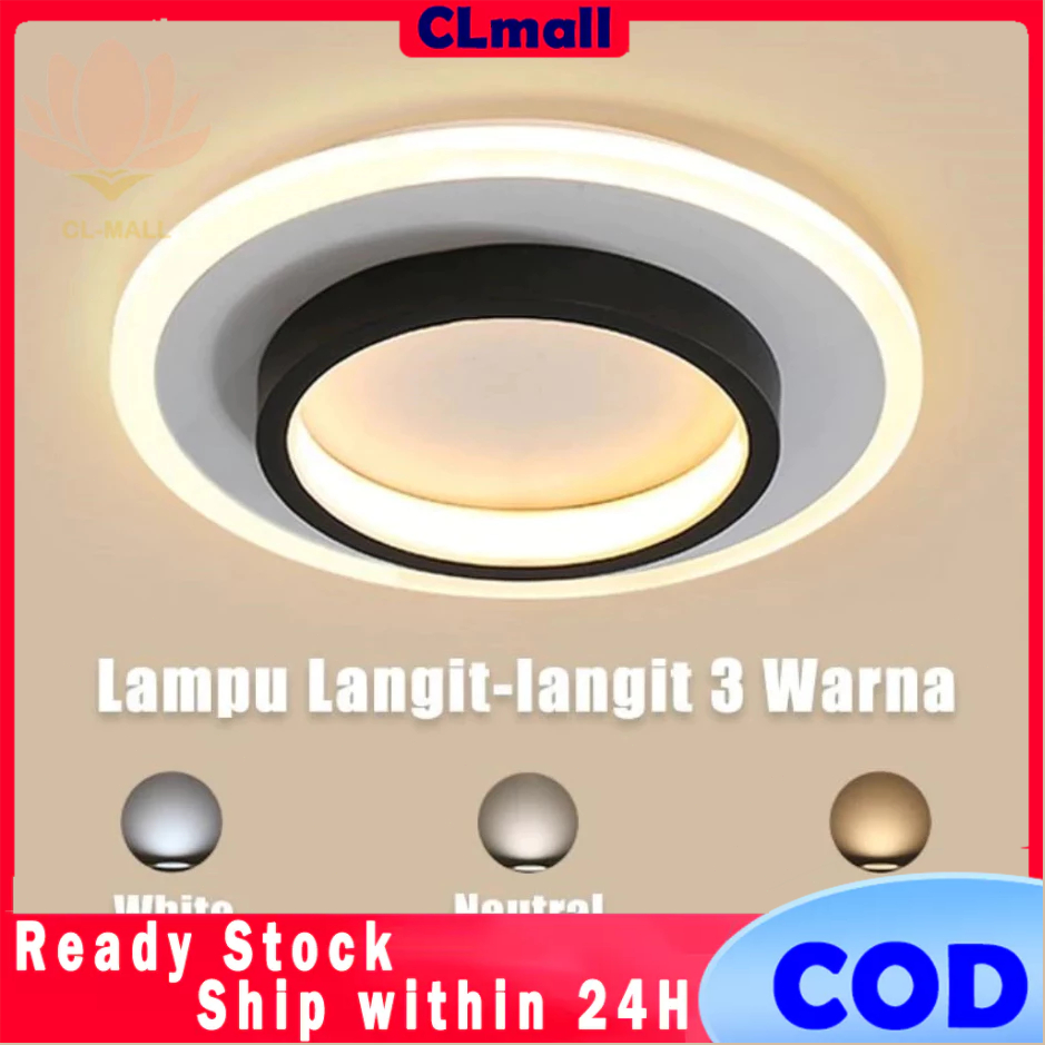 Lampu Plafon Sederhana Akrilik Eropa Bulat / Persegi Pilihan Besi - Lampu Plafon Sederhana Soket LED
