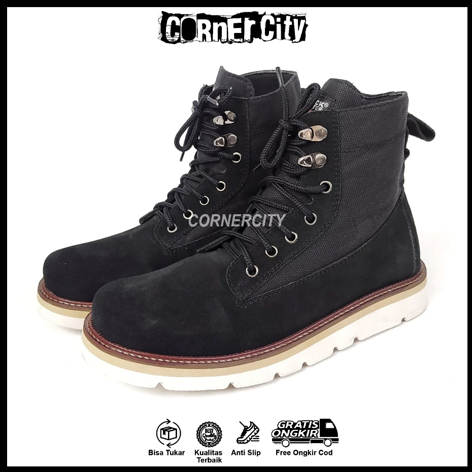 CORNERCITY Tesi - Sepatu Boots Pria Suede Kanvas