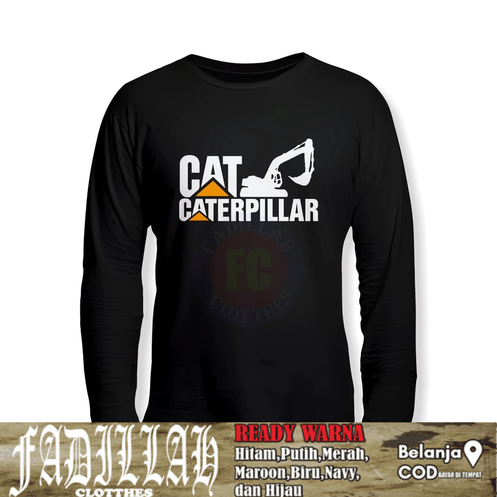 Baju Kaos Caterpillar Excavator Vector Lengan Panjang Kaos Distro