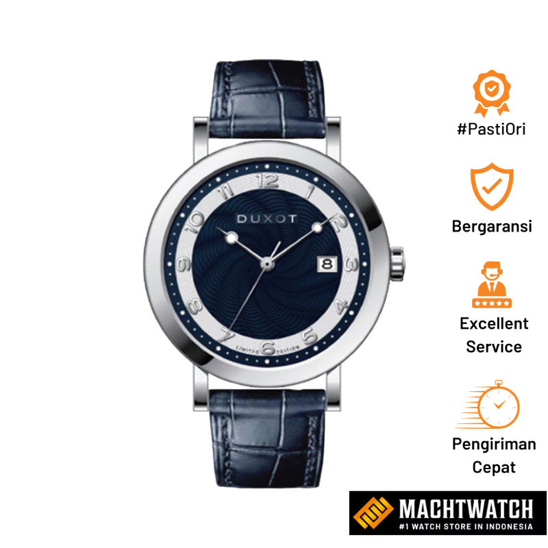 Jam Tangan Pria DUXOT DX-2045-02 Men Navy Blue Dial Navy Blue Leather Strap Limited Edition
