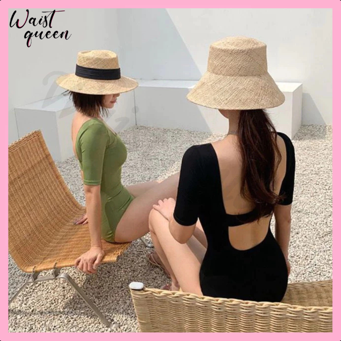 【WaistQueen.id】Size M-XL jumbo big size swimsuit backless premium