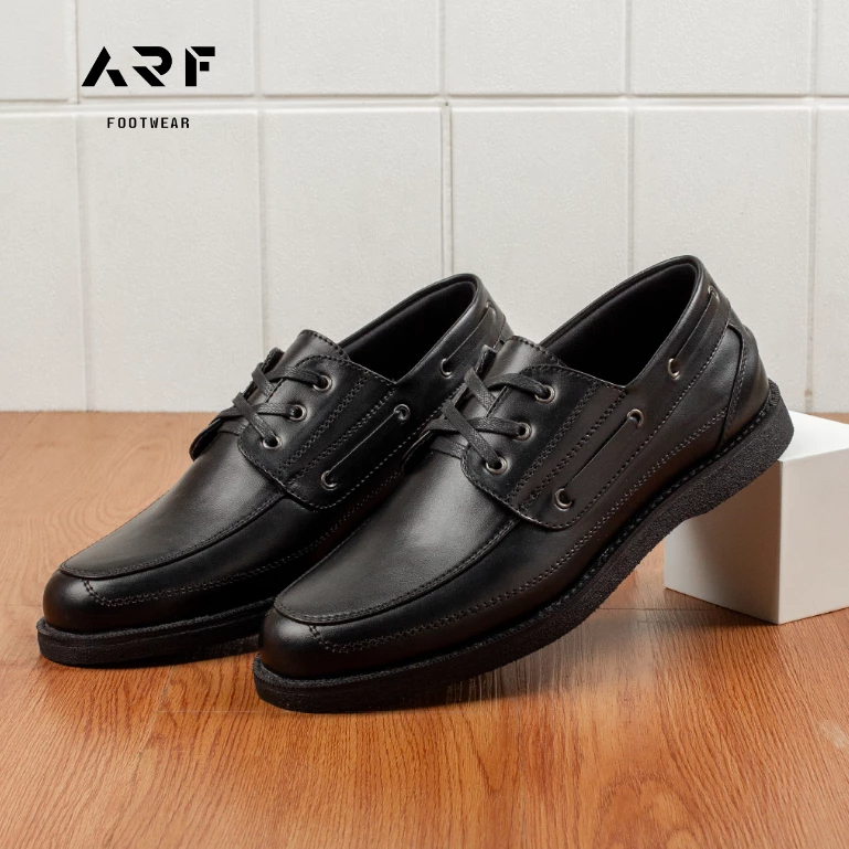 ARF Alba FullBlack Sepatu Formal Kulit Pantofel Hitam Pria Wanita Kerja Kantor Kondangan Casual