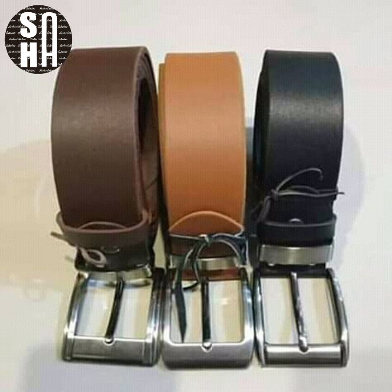 SHA Ikat Pinggang Kulit Sabuk Pria Kulit Asli  Bisa Pakai Nama