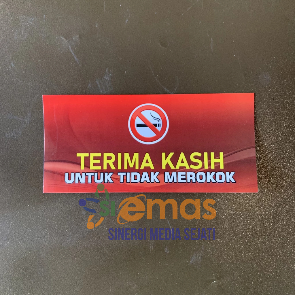 Stiker Terima Kasih untuk tidak Merokok | Stiker Dilarang Merokok | Sticker Larangan Merokok