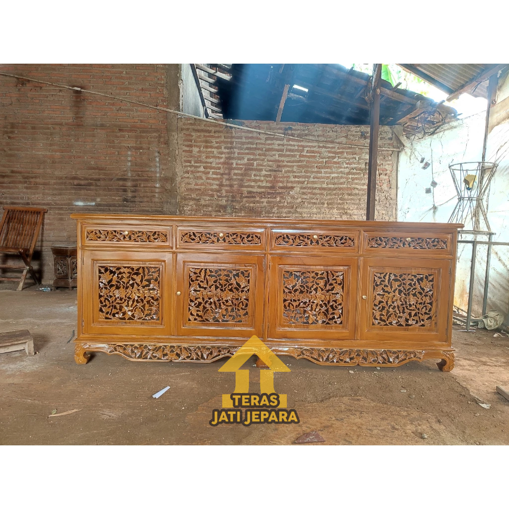 Buffet Ukir Palembang / bufet ukir / buffet kayu jati jepara