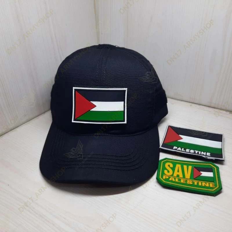 Set Topi Tactical / Topi Perekat  Save Palestine Bendera Logo Palestina