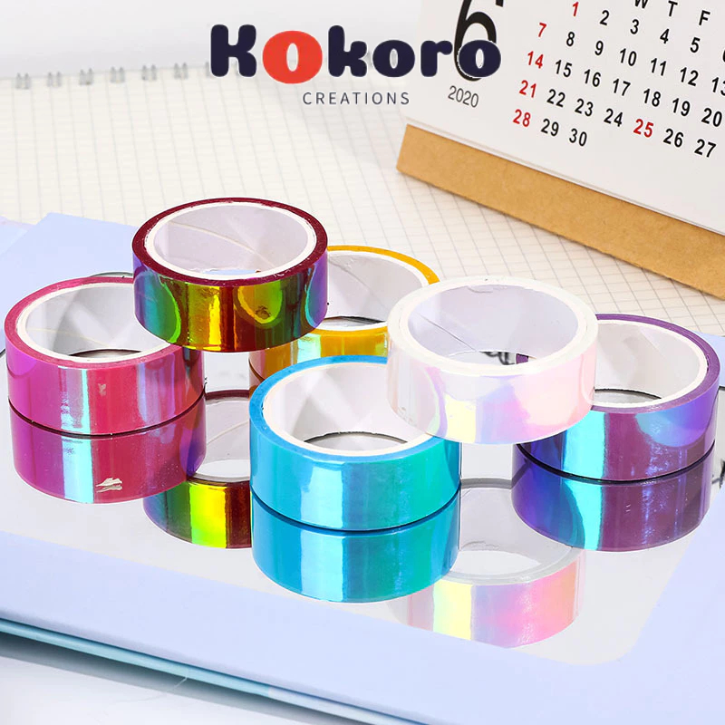 

KokoroCreations - [SK129] rainbow laser tape / metallic tape / chrome tape / decoration tape /pita metalik / pita krom / washi tape / metallic washi tape / tape dekorasi / pita dekorasi krom / pita dekorasi