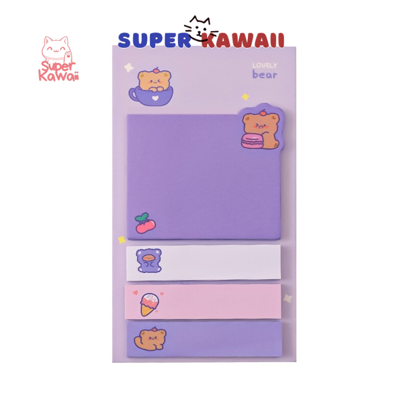 

Super Kawaii - [SK24] Korean Sticky notes cute animal 4 line memo note korea