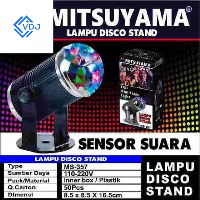 MS- 357 Lampu disco sensor suara + stand mitsuyama MS 357 Lampu hias Led pesta