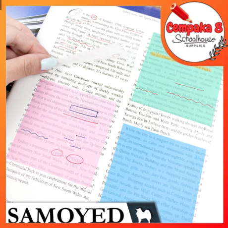 

Kertas Memo Tempel / Sticky Notes Pad Plastik Transparan / Plastic Transparent Samoyed SN-TR (pink) - UTI0306