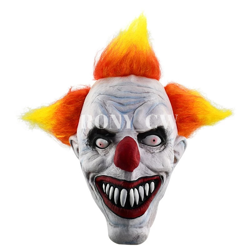 Topeng Wajah Badut Cosplay Pesta Haloween Menyeramkan Topeng Wajah Latex