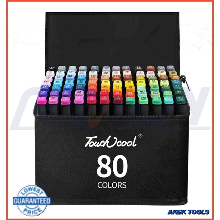 

（Ready+Bisa dikirim hari ini）Touch 60/80 Color Sketch Pen Universal Double-ended Marker Set Animated Marker Sketch Pen