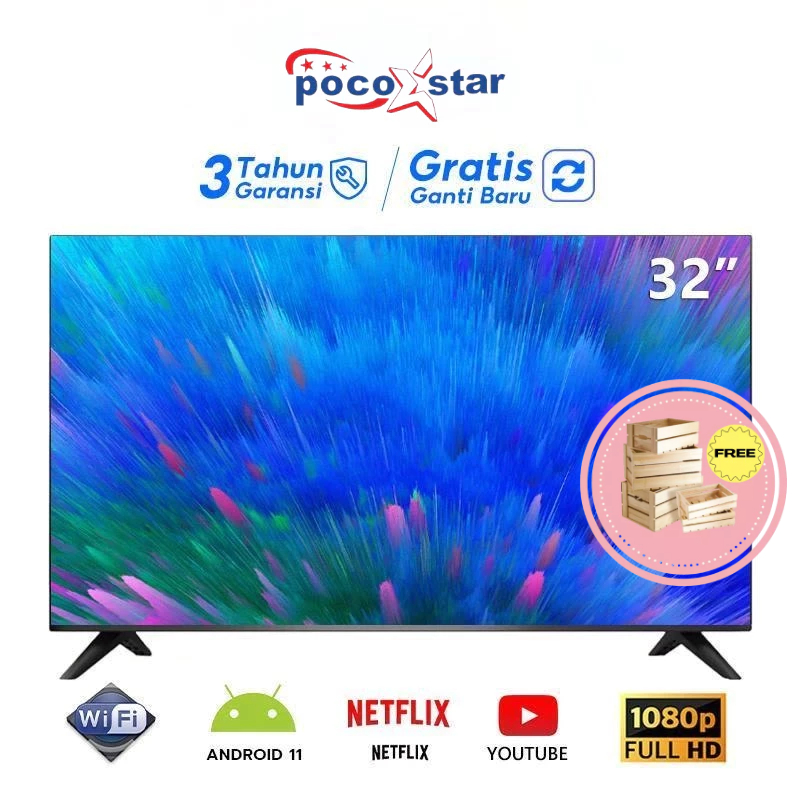 POCOSTAR Smart TV 32 inch TV LED Digital Android Televisi (Smart-W32A)