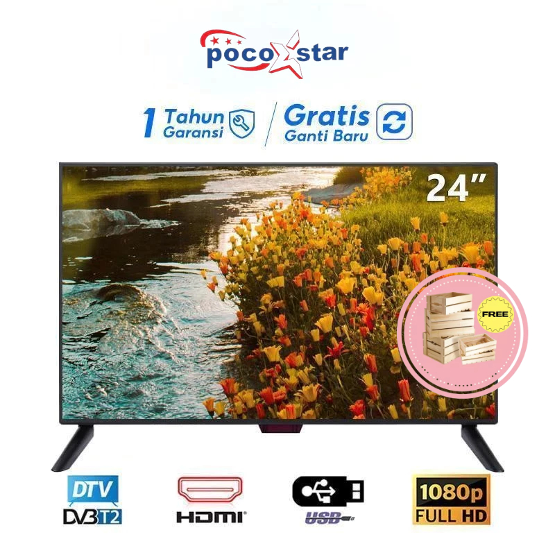 POCOSTAR  TV LED 24 Inch Digital TV Full HD Televisi Murah 1