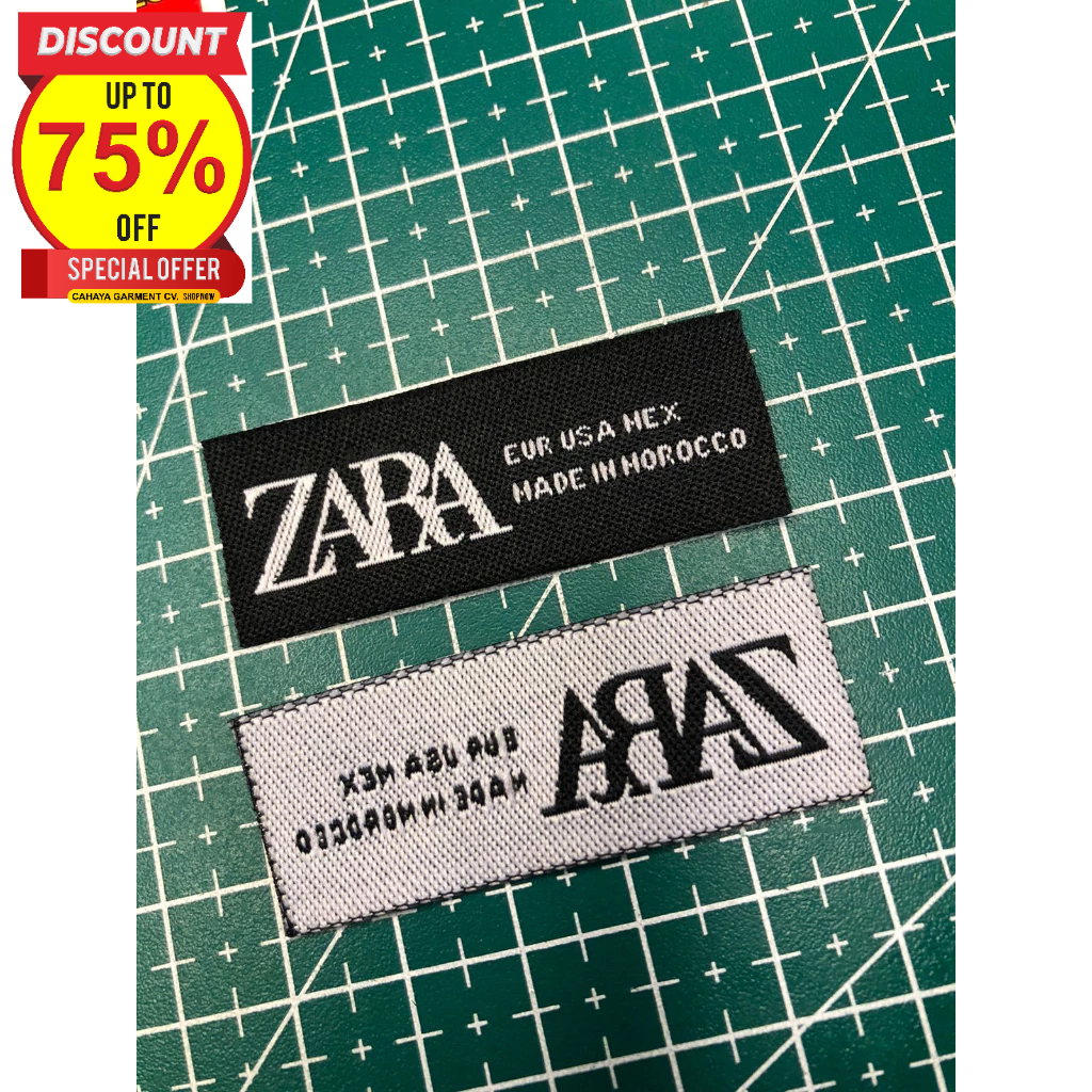 

ZARA MAIN TAG LABEL WOVEN RAJUT BORDIR COTTON SUPER PREMIUM CO 1X DI KIRIM 600PCS