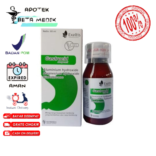 GASTRUCID SYRUP 60 ML - Obat Asam Lambung Maag Nyeri Perut Sirup Suspensi