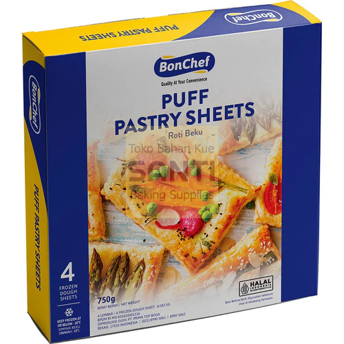 

Bonchef | Puff Pastry Roti Beku isi 4 Lembar | 750 Gram (FROZEN FOOD)