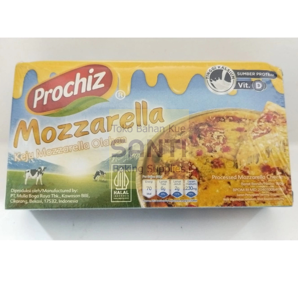 

Prochiz Mozzarela | Keju Mozzarela Olahan Mozza Keju Lumer | 160 Gram