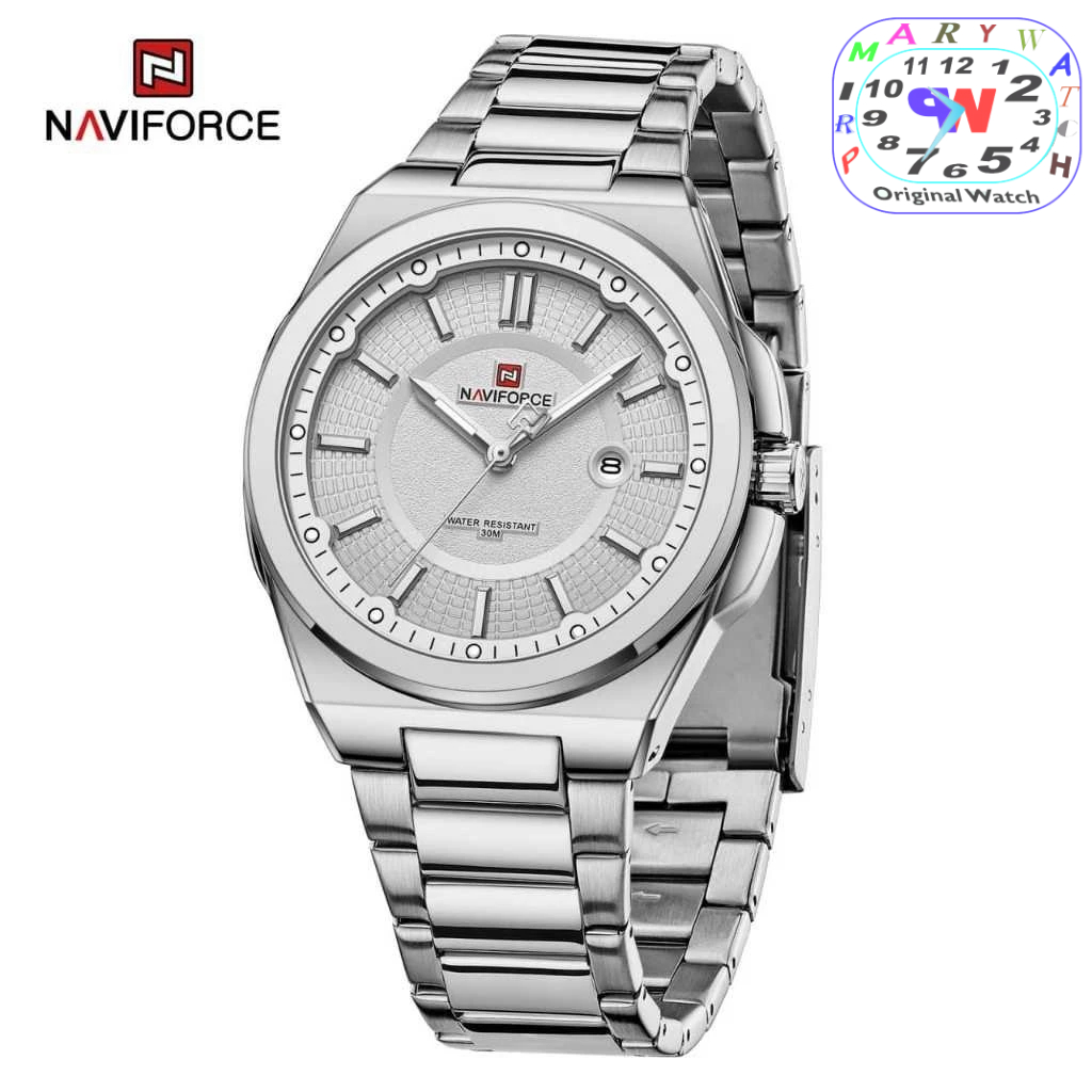 Naviforce 9212 Jam Tangan Pria Anti Air - Jam Tangan Pria All Stainless - Quartz Analog- Jam Tangan 