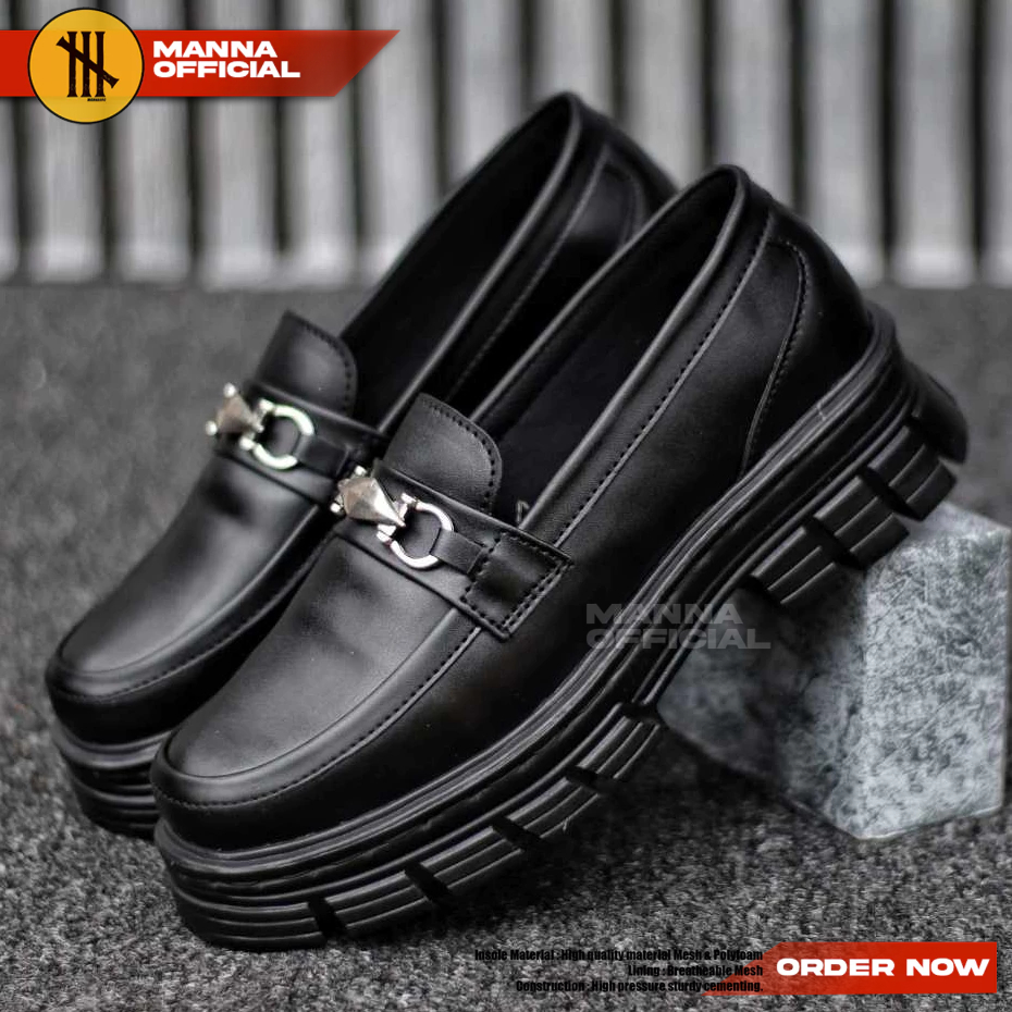 Sepatu Loafers hak Tinggi Boots Docmart Wanita